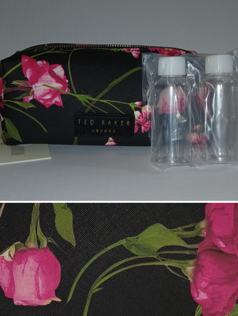 Ted Baker Loaf Cosmetic Pouch & 2 Travel Bottles, Scattered Bouquet